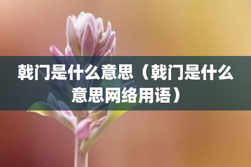 戟门是什么意思（戟门是什么意思网络用语）