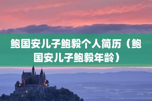 鲍国安儿子鲍毅个人简历（鲍国安儿子鲍毅年龄）