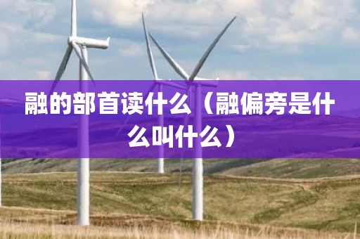 融的部首读什么（融偏旁是什么叫什么）