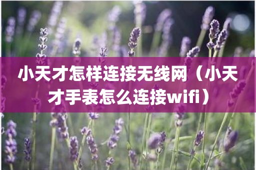 小天才怎样连接无线网（小天才手表怎么连接wifi）