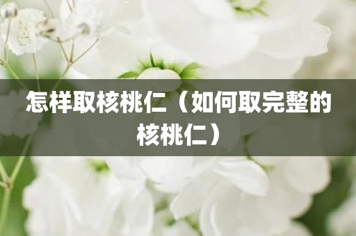 怎样取核桃仁（如何取完整的核桃仁）