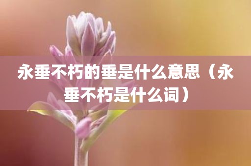 永垂不朽的垂是什么意思（永垂不朽是什么词）