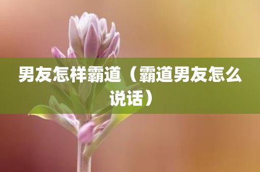 男友怎样霸道（霸道男友怎么说话）