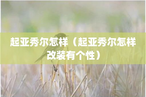 起亚秀尔怎样（起亚秀尔怎样改装有个性）