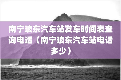 南宁琅东汽车站发车时间表查询电话(南宁琅东汽车站电话多少)