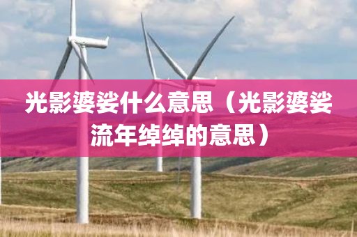 光影婆娑什么意思（光影婆娑流年绰绰的意思）