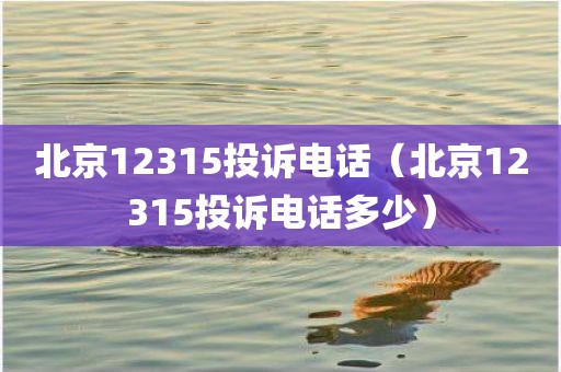 北京12315投诉电话(北京12315投诉电话多少)