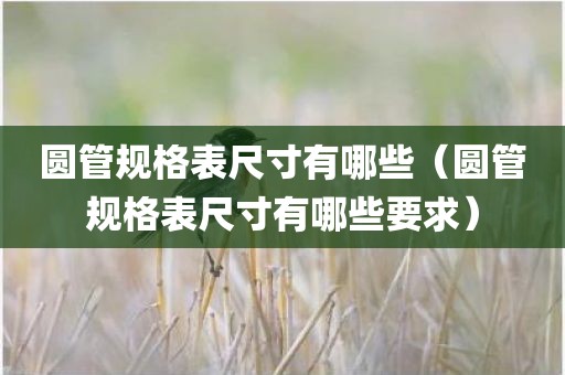 圆管规格表尺寸有哪些（圆管规格表尺寸有哪些要求）