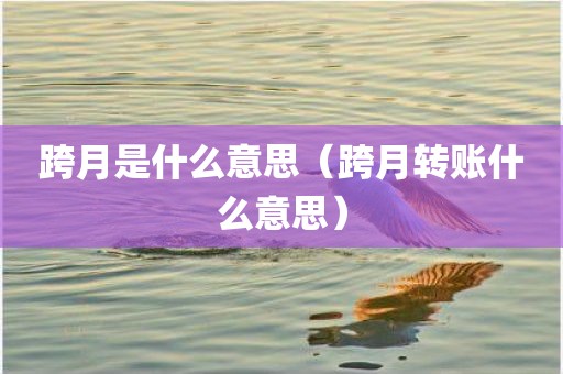 跨月是什么意思（跨月转账什么意思）