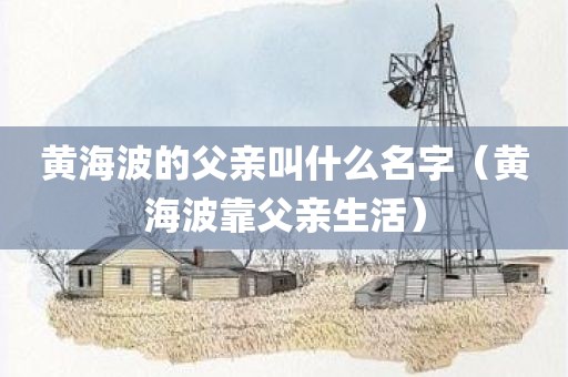 黄海波的父亲叫什么名字（黄海波靠父亲生活）