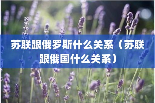 苏联跟俄罗斯什么关系（苏联跟俄国什么关系）
