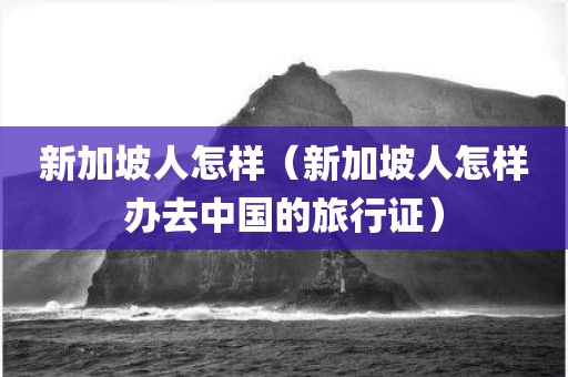 新加坡人怎样（新加坡人怎样办去中国的旅行证）
