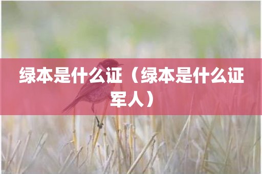 绿本是什么证（绿本是什么证军人）