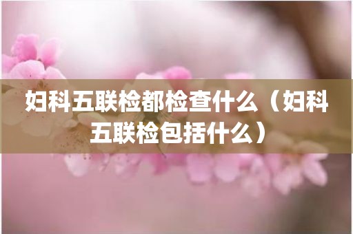 妇科五联检都检查什么（妇科五联检包括什么）
