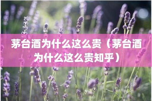 茅台酒为什么这么贵（茅台酒为什么这么贵知乎）