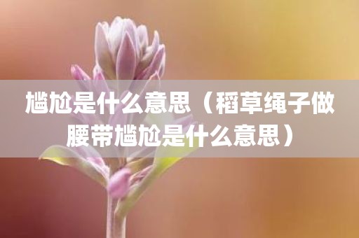 尴尬是什么意思（稻草绳子做腰带尴尬是什么意思）