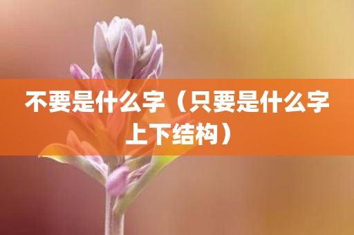 不要是什么字（只要是什么字上下结构）