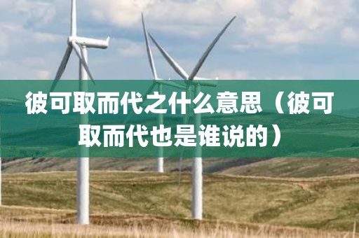 彼可取而代之什么意思（彼可取而代也是谁说的）