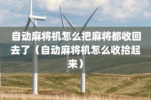 自动麻将机怎么把麻将都收回去了(自动麻将机怎么收拾起来)