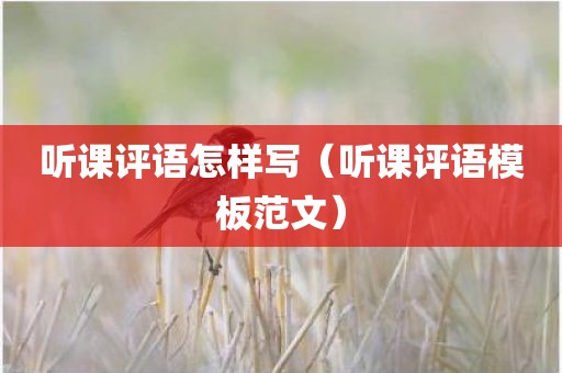 听课评语怎样写（听课评语模板范文）