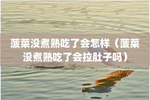 菠菜没煮熟吃了会怎样（菠菜没煮熟吃了会拉肚子吗）