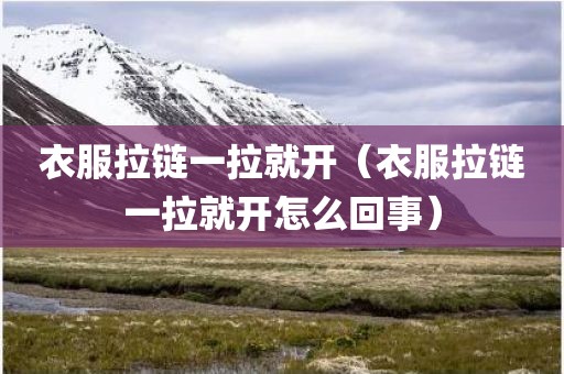 衣服拉链一拉就开（衣服拉链一拉就开怎么回事）