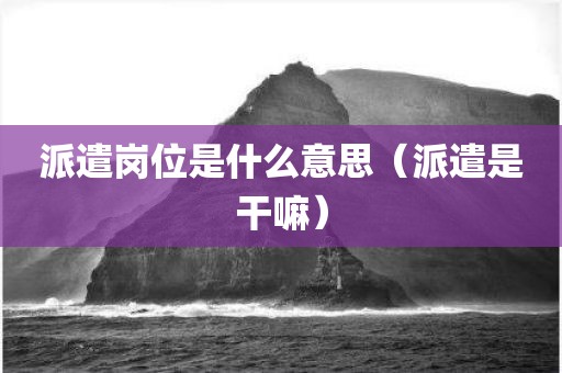派遣岗位是什么意思（派遣是干嘛）