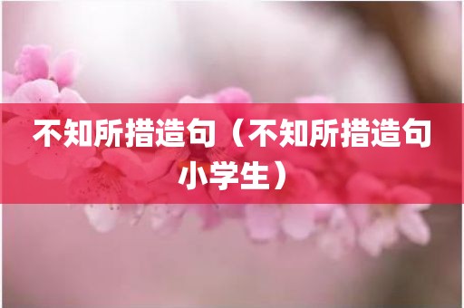 不知所措造句（不知所措造句小学生）