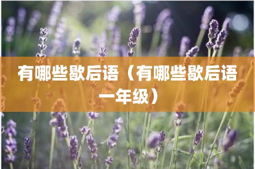 有哪些歇后语（有哪些歇后语一年级）