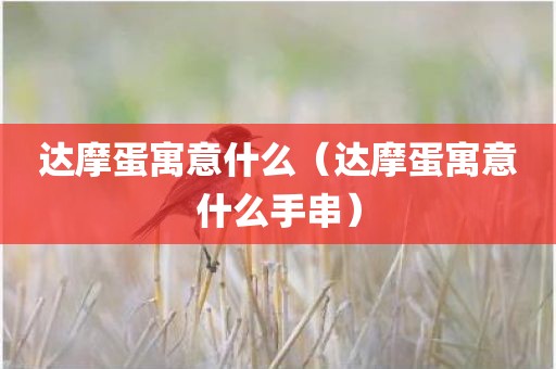达摩蛋寓意什么（达摩蛋寓意什么手串）