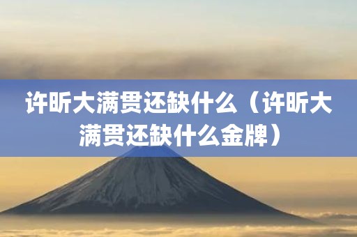 许昕大满贯还缺什么（许昕大满贯还缺什么金牌）