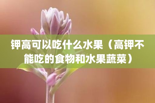 钾高可以吃什么水果（高钾不能吃的食物和水果蔬菜）