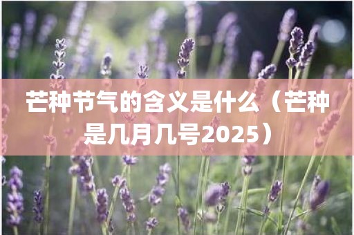 芒种节气的含义是什么（芒种是几月几号2025）