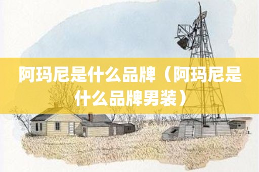 阿玛尼是什么品牌（阿玛尼是什么品牌男装）