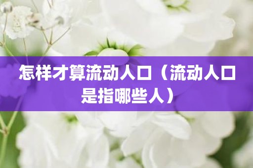 怎样才算流动人口（流动人口是指哪些人）