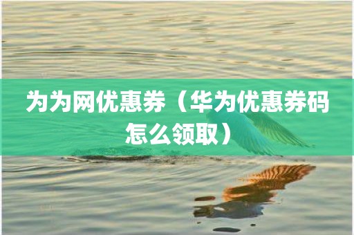 为为网优惠券（华为优惠券码怎么领取）
