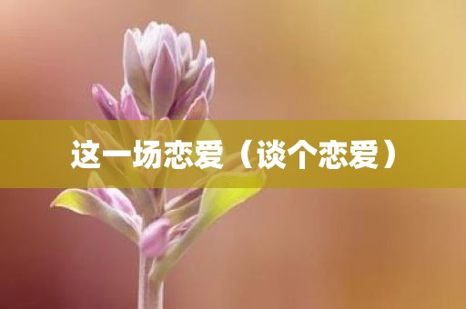 这一场恋爱（谈个恋爱）