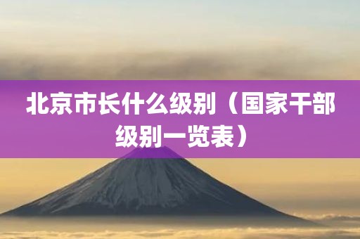 北京市长什么级别（国家干部级别一览表）