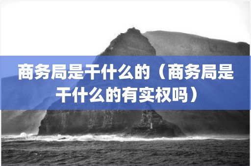 商务局是干什么的（商务局是干什么的有实权吗）