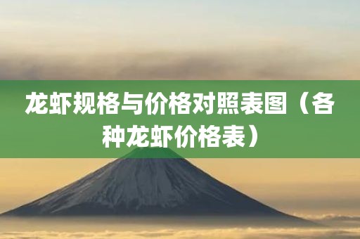 龙虾规格与价格对照表图（各种龙虾价格表）