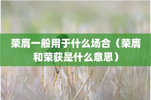 荣膺一般用于什么场合(荣膺和荣获是什么意思)