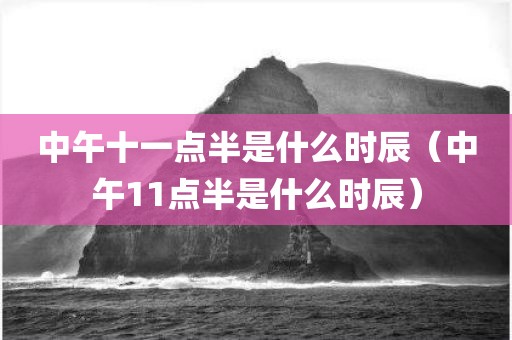 中午十一点半是什么时辰(中午11点半是什么时辰)