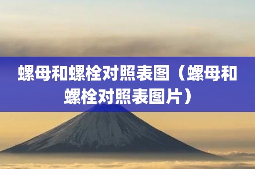 螺母和螺栓对照表图（螺母和螺栓对照表图片）