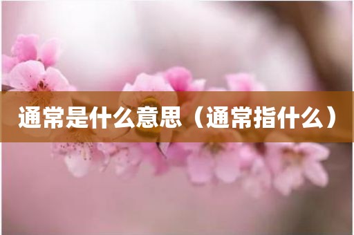 通常是什么意思（通常指什么）
