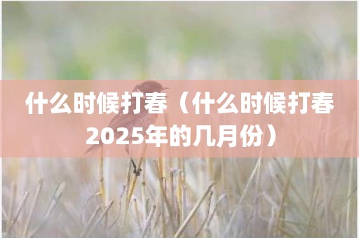 什么时候打春（什么时候打春2025年的几月份）