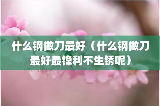 什么钢做刀最好（什么钢做刀最好最锋利不生锈呢）