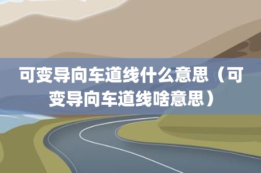 可变导向车道线什么意思（可变导向车道线啥意思）
