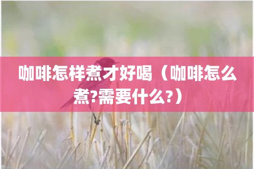 咖啡怎样煮才好喝（咖啡怎么煮?需要什么?）