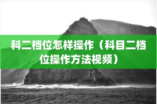科二档位怎样操作（科目二档位操作方法视频）