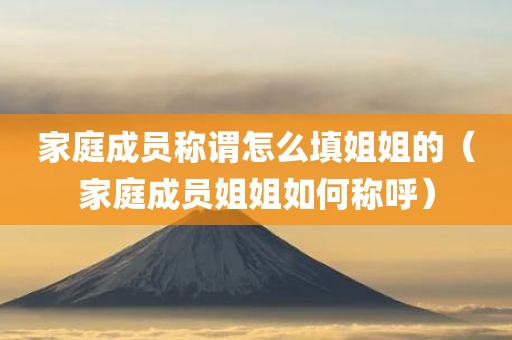 家庭成员称谓怎么填姐姐的(家庭成员姐姐如何称呼)